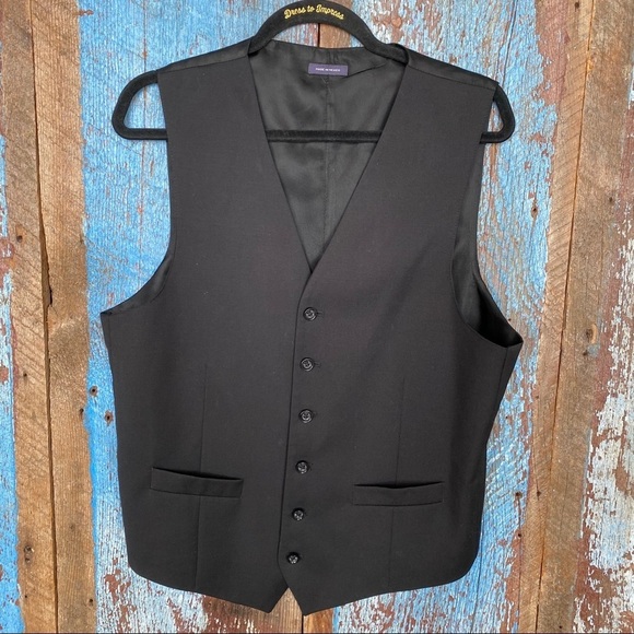 Stafford Black Wool Blend Suit Jacket w/ Vest - Picture 9 of 11